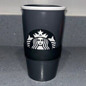 Starbucks Ceramic Tumbler Matte Charcoal Black Dark Gray Starbucks 2016 12 oz